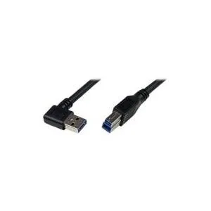 StarTech.com USB3.0 SuperSpeed Kabel A auf B rechts gewinkelt - USB-Kabel - 9-polig USB Typ A (M) - 9-polig USB Typ B (M) - 1,0m (USB / USB2.0 / USB3.0) - geformt, rechter Winkelverbinder - Schwarz (USB3SAB1MRA)