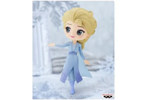 Banpresto Sammelfigur Disney Characters Frozen 2 Elsa Ver.A Q posket 14cm - Sammelfigur für Disney-Fans, detailreiche Elsa Ver.A Figur mit großen, ausdrucksvollen Augen – perfekt für Sammler und als Geschenk!