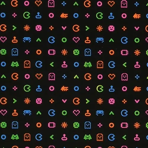 Geschenkpapier Geburstag Erwachsene 70cm x 2m Rolle (Schwarz/Bunt mit Gaming Motiv)