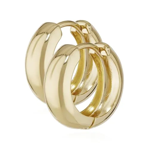 NKlaus Paar 333 Gold Klappcreolen Ohrringe - Ohrringe für Damen aus 333 Gelbgold, leicht und elegant mit praktischem Klappverschluss für hohen Tragekomfort und zeitloses Design.