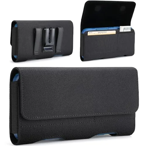 BECPLT Nylon Handy Gürteltasche mit Gürtelclip, Universal Handyholster für Smartphones mit 4-6 Zoll Bildschirm, Handytasche passend für dünne Hüllen, schwarz