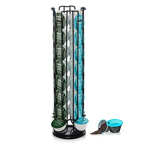 Wdmiya Dolce Gusto Kapselhalter für 32 Stück | Drehbar Kapselspender, Halter für Kaffee Kapseln, Stillvoll Kapselständer zur Aufbewahrung | Groß Fassungsvermögung | (Kapseln Nicht enthalten), Schwarz