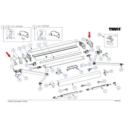 Thule Endkappen für Omnistor 6200 - Caravan-Zubehör, passende Endkappen in Anthrazit für eine perfekte Ergänzung Ihrer Markise.