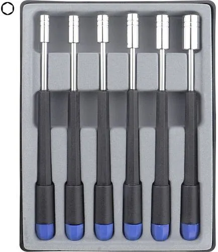 DONAU ELEKTRONIK Steckschlüssel-Satz 280-65, 6-teilig - Schraubendreher Set mit Sechskant Steckschlüsseln von 4 bis 8 mm, ideal für präzise und vielseitige Anwendungen in Werkstatt und Zuhause.