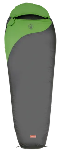 Coleman Schlafsack Biker, grau/grün, 220 x 80/55 cm - Schlafsack für komfortable Nächte bis -2°C, mit 3D-Fußbereich und Innentasche, ideal für Outdoor-Abenteuer und Camping.