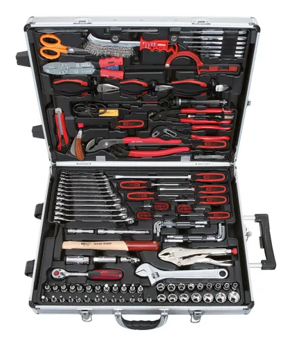 KS Tools 172-tlg. Werkzeugsatz mit Stecknüssen und Bits CHROMEplus - Werkzeug-Sets, 172-teilig aus hochglanzverchromtem Chrom-Vanadium-Stahl, ideal für Profis und Hobbyheimwerker, geliefert im praktischen Aluminiumkoffer mit Teleskopgriff für einfachen Transport.
