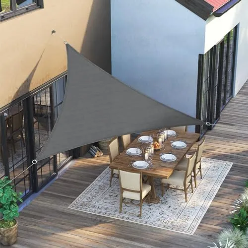 SUNNY GUARD Sonnensegel Dreieckig 3x3x3m Sonnenschutz Atmungsaktiv HDPE UV Schutz für Balkon Terrasse Garten, Grau Anthrazit