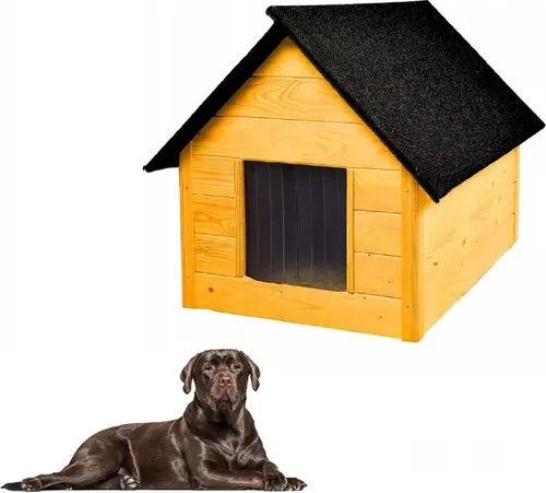 QLS Hundehütte aus Holz 101x69 cm - Isoliert und winterfest - Hundehütte aus Holz, isoliert mit 40 mm dicken Wänden, bietet optimalen Schutz vor Kälte und Komfort für Ihren Hund das ganze Jahr über.