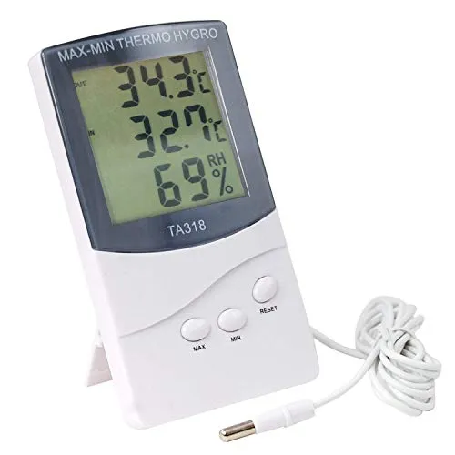 TRIXES Digitales Innen- und Außenthermometer, Wettertrend & Temperatur | Temperatur Feuchtigkeitsmessung, Innen Außen, Alarm, Doppelsensor, Wand Tisch