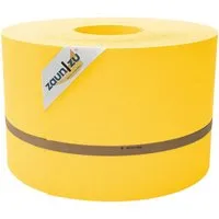 zaunzu Sichtschutzstreifen Premium Gelb für Doppelstabmatten - Zaunelemente mit genarbter Struktur – 50 m Rolle für modernen Sichtschutz und einfache Montage ohne Clips. Robustes PP-Material sorgt für Blickdichte und Windschutz.
