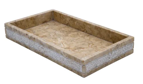 Ridder Seifenschale Posh beige – Elegante Marmorablage - RIDDER – Seifenschale Posh aus echtem Marmor, einzigartig in Maserung und Farbe. Stabil und rutschfest, ideal für Seifen oder kleine Accessoires. Pflegeleicht und stylish für jedes Badezimmer.