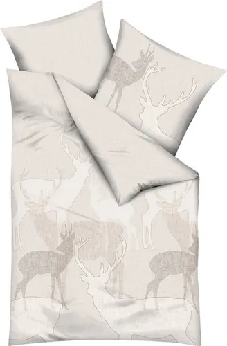Kaeppel Bettwäsche Hirsche Feinbiber 155x220 cm in braun von Kaeppel