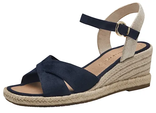 Tamaris Sandalette 1-28367-42 805 normal - Wanderschuhe für stilbewusste Damen, bequeme Keilabsatz-Sandalette mit ANTIslide-Technologie und verstellbarer Schließe für perfekten Halt.