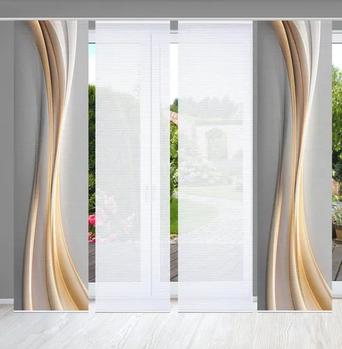 HOME in green Schiebegardine ELANIA, 4er Set in Bambusoptik in gold von HOME in green