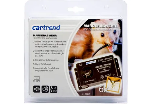 Cartrend Ultraschall-Tierabwehr Marderabwehr - Tierschrecks: Schützen Sie Ihr Auto mit Hochspannung und Ultraschall vor Marderschäden – effektiv und zuverlässig!