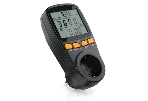 Brandson Energiekostenmessgerät digitales Stromkostenmessgerät, Stromverbrauchsmesser max. 3680 Watt, Energiekosten Anzeige, Stromzähler für Steckdose mit Berührungsschutz