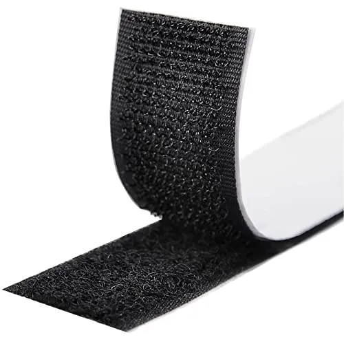 Fesoar Klettband Selbstklebend 8 Meter Extra Stark,Doppelseitig Klebende mit Klettverschluss 20 mm Breit Selbstklebendes Klebepad mit Flauschband und Hakenband (20 mm x 8 m, Schwarz)