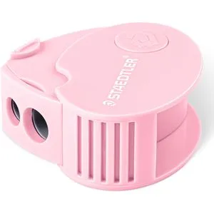 STAEDTLER Doppelspitzdose 512PS2BKPA - Pastellfarben, mit Klappmechanismus und Abfallcontainer für sauberes Anspitzen von Bleistiften und Farbstiften