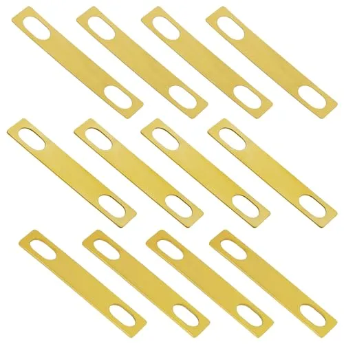 Stück 15 mm x 10 mm Gitarren-Messinghals 0,2 mm 0,5 mm 1 mm Metallscheiben Chrom Halsplatte Gitarren anpassen Dichtung Zubehör für E-Gitarre Bass Gitarrenbauer Werkzeuge 12