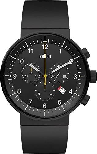 Braun Mens Prestige Chronograph Watch BN0095BKBKBKG - Armbanduhren für Herren, ausgezeichnetes Design mit 5 ATM Wasserdichtigkeit und hochwertigem schwarzen Edelstahlgehäuse, ideal für stilbewusste Männer.