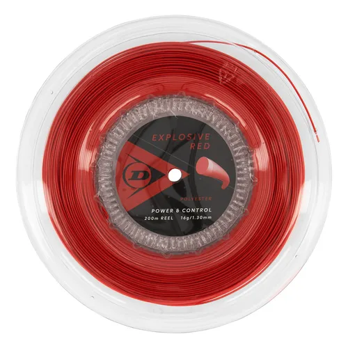 Dunlop Tennissaite D TAC EXPLOSIVE RED 200M REEL - Tennissaiten, Stärke 1,30 mm für optimale Kontrolle und Power auf dem Platz.