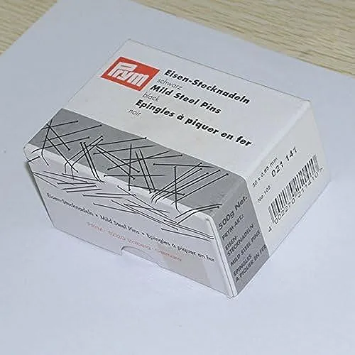 Prym 021141 Stecknadeln, 0,85 x 30mm, schwarz - Eisenstecknadeln für Deko- und Bastelzwecke, ideal für kreative Projekte mit flexibler Materialanpassung in elegantem Schwarz.
