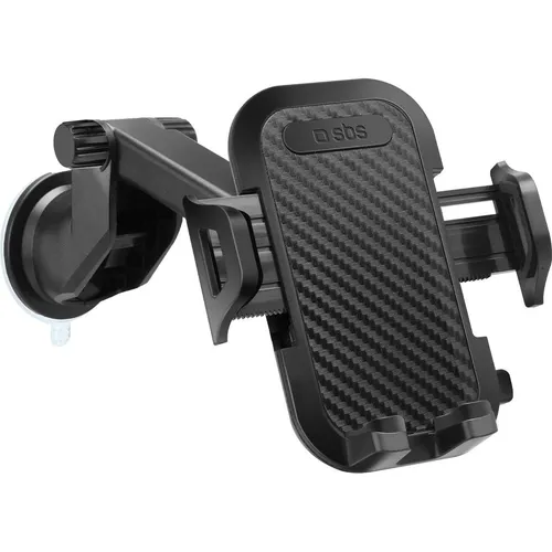 sbs mobile Teleskopische Autohalterung - Saugnapf Handy-Kfz Halterung in Schwarz, stabil und flexibel für sicheres Fahren