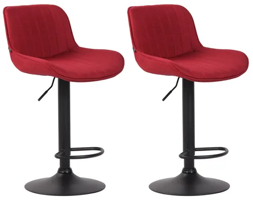 furnicato Barhocker Set Lentini Rot, höhenverstellbar und drehbar