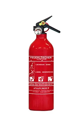 AnafGroup Pulverfeuerlöscher ABC 5A-34B-C, 1kg