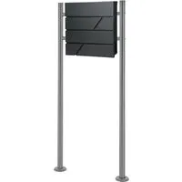 ML-Design Standbriefkasten mit Ständer und Zeitungsrolle - Eleganter Briefkasten aus pulverbeschichtetem Edelstahl, wetterfest und pflegeleicht. Inklusive Zeitungsrolle und sicherem Verschluss mit 2 Schlüsseln.