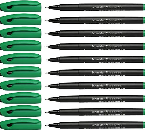 Schneider Topliner 967 Fineliner (Strichstärke 0,4 mm) 10 Stück grün