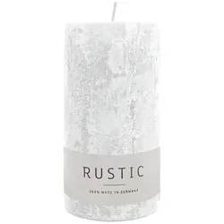 RUSTIC-Stumpenkerze Weiß, WENZEL, 110/60 mm, Brenndauer ca. 38h, selbstverlöschend