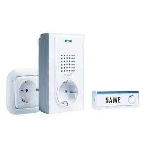 modern-electronics Türklingel FG 2.2 - Funk Set mit 100m Reichweite - Türklingelanlage mit wasserdichtem Sender (IP44) und 8 Melodien. Ideal für Hörgeschädigte mit LED-Blinksignal. Erweiterbar für mehrere Eingänge, einfache Installation.