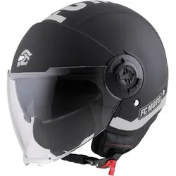 FC-Moto Ralgo Jethelm, schwarz-grau, Größe XL - Stylischer Jethelm mit robuster Schale aus hochschlagfestem Polymer. Ideal für den urbanen Einsatz, bietet er Komfort und Sicherheit. Perfekt für Frauen, die Wert auf Design und Funktion legen.