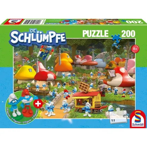 PUZZLE DIE SCHLÜMPFE IN SCHLUMPFHAUSEN 200 TEILE KINDERPUZZLE SCHMIDT SPIELE NEU