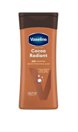 Vaseline Cocoa Radiant Illuminating Body Lotion - 200 ml - Tagespflege mit feuchtigkeitsspendender Wirkung, verleiht der Haut einen strahlenden Glow und pflegt sie intensiv.