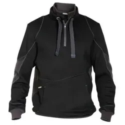 Stellar Sweatshirt 2XL - Schwarz/Anthrazit mit Cordura® Ellbogen-Patches - Arbeits- & Schutzkleidung mit Cordura® Ellbogen-Patches, ideal für hohe Beanspruchung und Veredelung, nach OEKO-TEX® Standard 100 geprüft.
