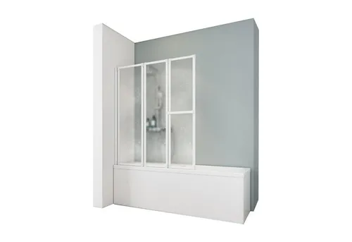 Schulte Badewannenfaltwand Komfort mit Handtuchhalter, 126x140 cm, Tropfen Dekor - Badewannenfaltwand für spritzfreien Duschkomfort, inklusive Handtuchhalter und eleganten Tropfen Dekor. Ideal für jedes Badezimmer!