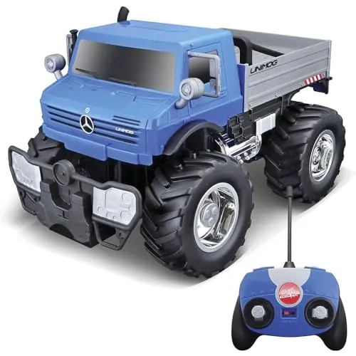 Maisto Tech R/C Mercedes-Benz Unimog U5000: Ferngesteuerter Unimog mit Licht, Maßstab 1:16, mit Stick Controller, ab 5 Jahren, 30 cm, blau (582301)