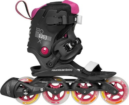 Powerslide Inline Skate Doop Purple Dusk 90 - Inliner für Fitness und Urban, größenverstellbar mit Powerslide LED Clip für mehr Sicherheit und TRINITY 3-Punkt-Montage für bessere Kraftübertragung.