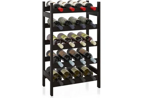 Bambus Weinregal für 20 Flaschen - Stilvolles Lagerregal - Regale: Hochwertiges Smibuy Bambus-Weinregal mit stabiler Konstruktion und optimaler Flaschenlagerung für perfekten Weingenuss.