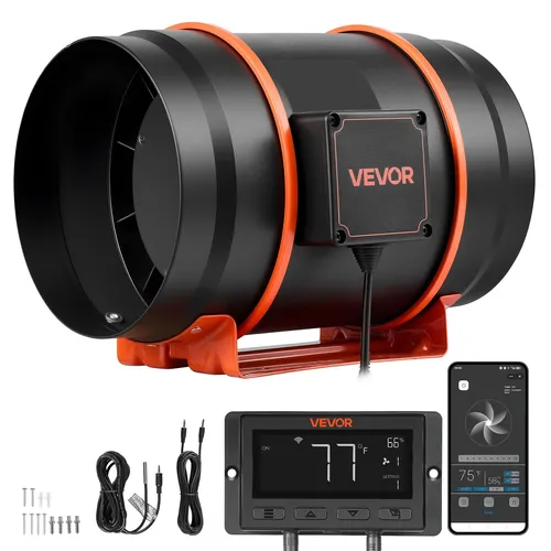 VEVOR 203mm Rohrventilator Regelbar mit App-Steuerung