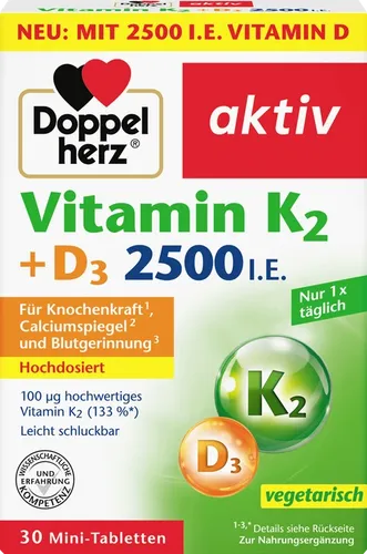 DOPPELHERZ Vitamin K2+D3 1000 I.E. Tabletten 30 ST - Hochdosiert
