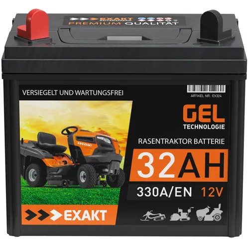 Rasentraktor Batterie 12V 32Ah GEL Plus Pol Links