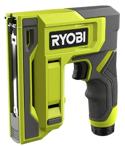 RYOBI 4 V USB-LITHIUM Akku-Tacker RST4-0 - Tacker für Bastel- und Dekorationsaufgaben, ermöglicht schnelles und müheloses Tackern von Stoffen, Kabeln und mehr, kompakt und leicht für weniger Ermüdung.