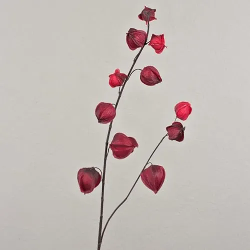 artplants.de Künstliche Physalis, 11 Früchte, violett, 95cm - Herbstdekoration - Künstlicher Zweig