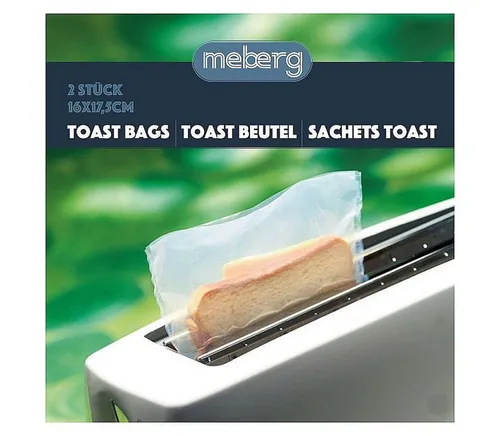 meberg Schutzfolie antihaftbeschichtet Toastertaschen Sandwich-Taschen Toasterbag, Toastbeutel 2 STK. 50x wiederverwendbar transparent
