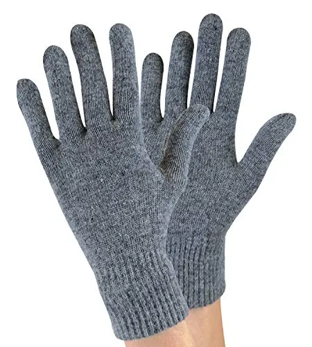 Sock Snob 1 Paar Damen Winter Warm Outdoor Dünn Gestrickt Thermo Wollhandschuhe (One Size, Grey)
