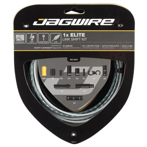 Jagwire 1x Elite Link Shift Kit – grau - Hochwertiges Schaltkabel-Set für Fahrräder, bietet präzise Schaltvorgänge und ist ideal für Outdoor-Einsätze. Kompatibel mit verschiedenen Marken und Modellen.