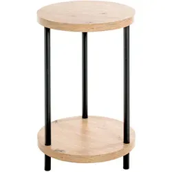 XORA Beistelltisch IMOLA - Stilvoll und Praktisch - Couchtisch aus MDF mit klassischem eichefarbenem Design, ideal für gemütliche Aufenthaltsorte in Ihrem Zuhause. Durchmesser der Tischplatte: 30 cm, Höhe: 50 cm.